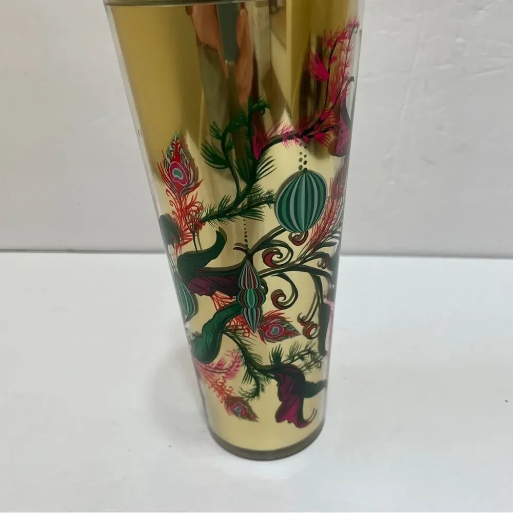 NEW WITH TAGS STARBUCKS 2024 HOLIDAY REINDEER PEACOCK COLLECTION COLD CUP TUMBLR